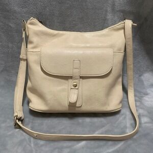 Sasha + Sofi Cream Crossbody Bag‎ Purse Front Pocket Everyday Casual
